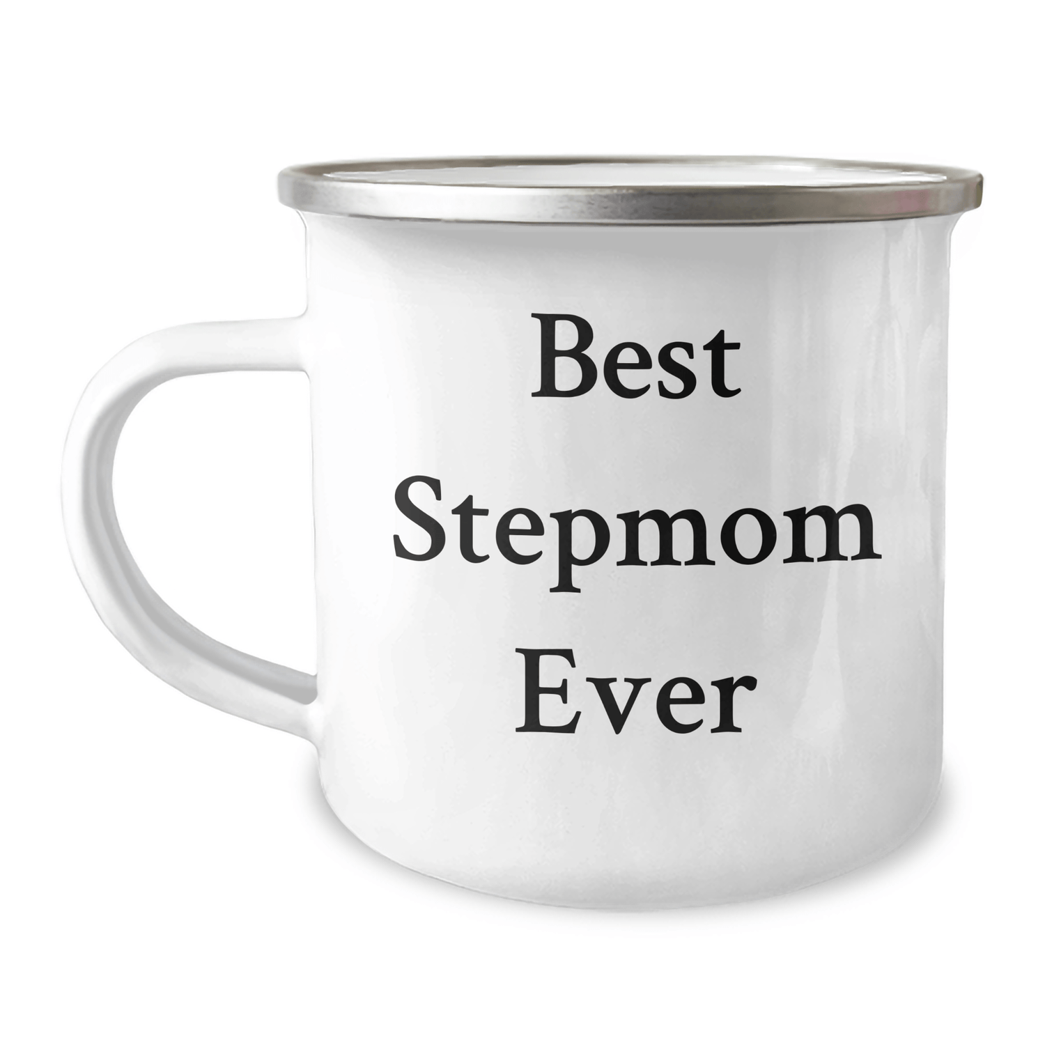 Funny Stepmom Gifts from Men for Best Stepmom Ever, Camping Mug for Graduation, Funny Quote 'Stepmoms are the Best' - 12 oz Stainless Steel with Enamel Finish - Victory Thru Vision