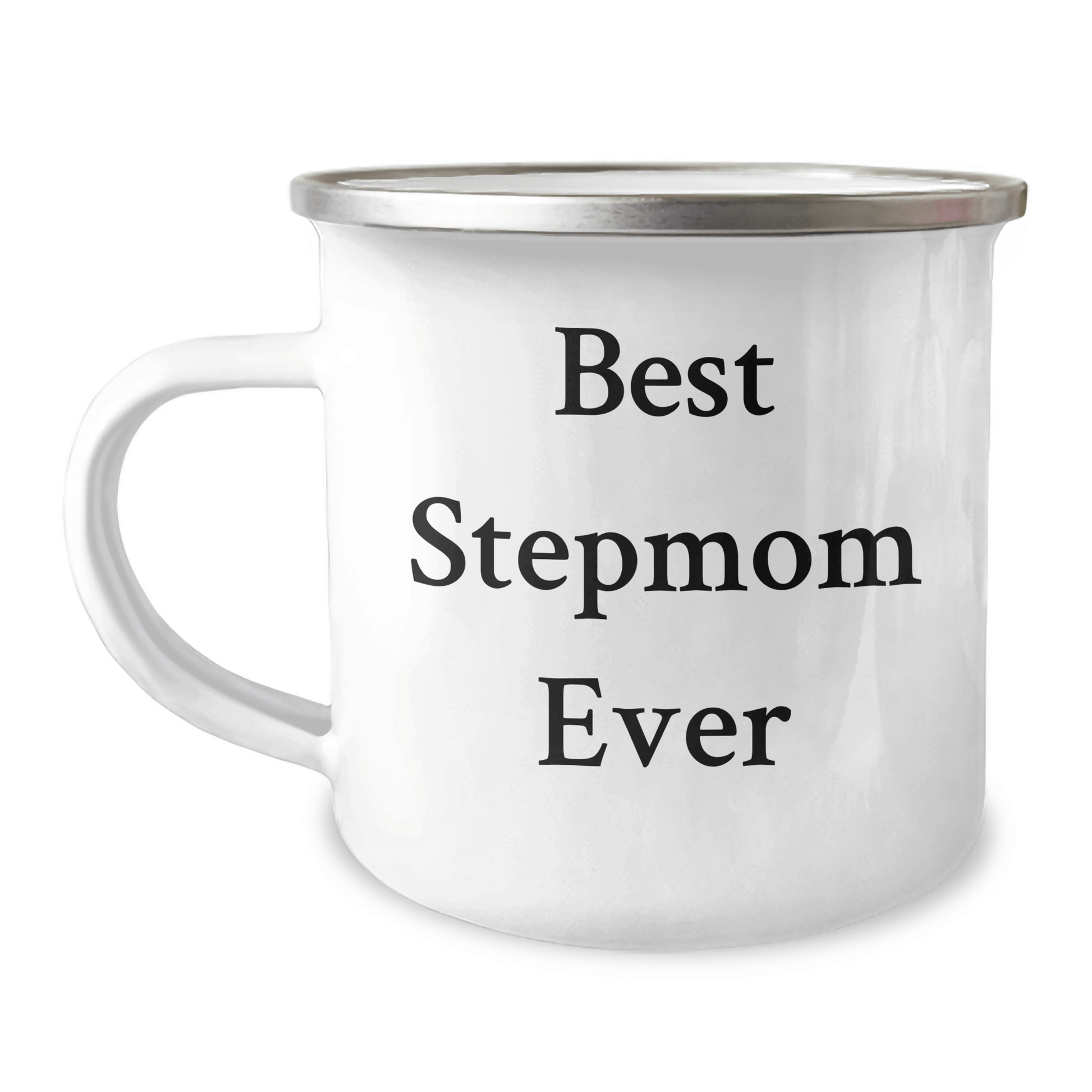 Funny Stepmom Gifts from Men for Best Stepmom Ever, Camping Mug for Graduation, Funny Quote 'Stepmoms are the Best' - 12 oz Stainless Steel with Enamel Finish - Victory Thru Vision