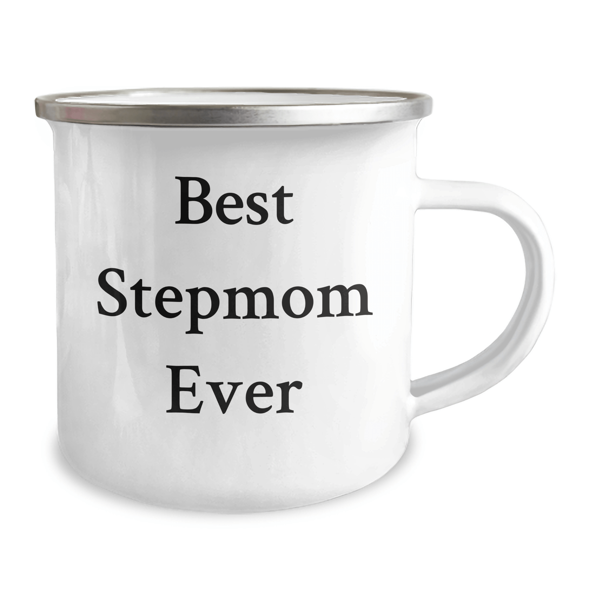 Funny Stepmom Gifts from Men for Best Stepmom Ever, Camping Mug for Graduation, Funny Quote 'Stepmoms are the Best' - 12 oz Stainless Steel with Enamel Finish - Victory Thru Vision