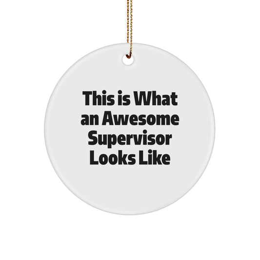 Funny Supervisor Gifts - This Is What An Awesome Supervisor Looks Like Circle Ornament, Gifts from Men to Supervisor, Unique Christmas Decorations - Victory Thru Vision