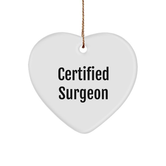 Funny Surgeon Gifts from Friends to Men - Heart Ornament for Christmas - Victory Thru Vision