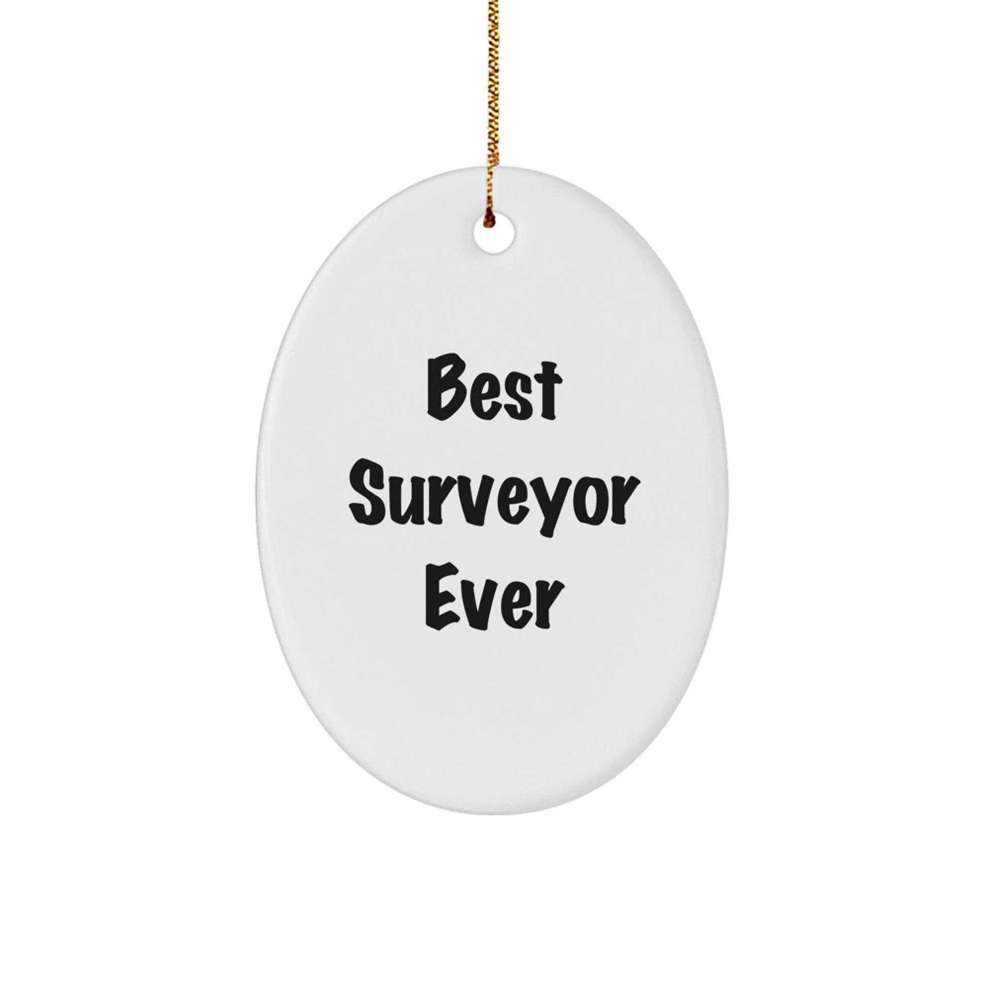 Funny Surveyor Gifts from Friends for Best Surveyor Ever Oval Ornament, Christmas Unique Gifts - Victory Thru Vision