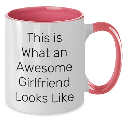 Funny Sweetheart Gifts from Men for Graduation - 'This Is What An Awesome Sweetheart Looks Like' Two Tone Coffee Mug, 11oz, Ceramic, Microwave and Dishwasher Safe - Victory Thru Vision 