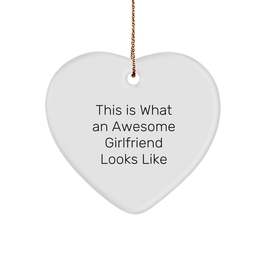 Funny Sweetheart Gifts from Men - This Is What An Awesome Sweetheart Looks Like Heart Ornament, White Color, Heart Shaped, Perfect for Christmas - Victory Thru Vision 