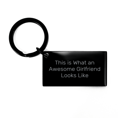 Funny Sweetheart Graduation Gifts from Men, Inspirational Keychain for Her, 'This Is What An Awesome Sweetheart Looks Like' Engraved Stainless Steel, 1.57 x 0.87 inches - Victory Thru Vision 