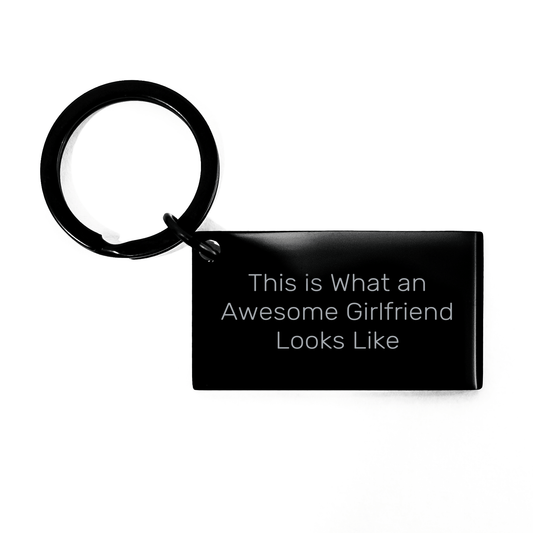 Funny Sweetheart Graduation Gifts from Men, Inspirational Keychain for Her, 'This Is What An Awesome Sweetheart Looks Like' Engraved Stainless Steel, 1.57 x 0.87 inches - Victory Thru Vision 