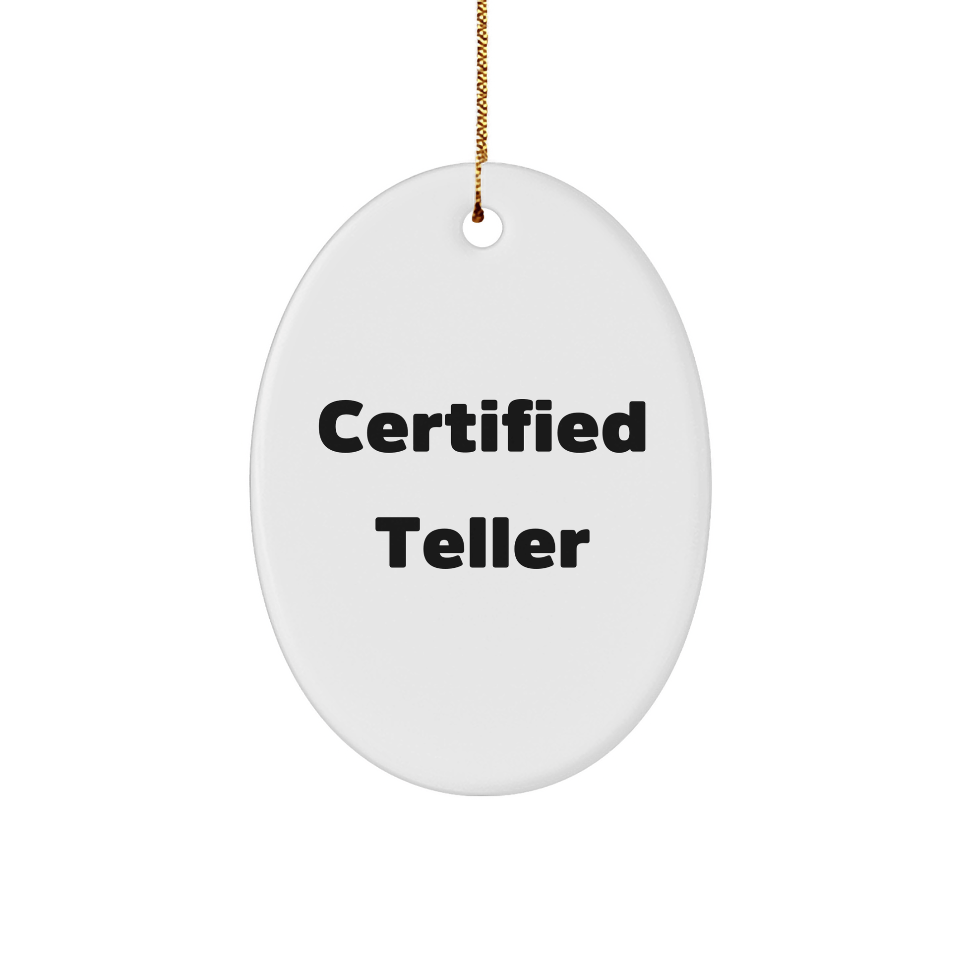 Funny Teller Gifts from Friends - Oval Ornament with Inspirational Quote for Christmas - Victory Thru Vision