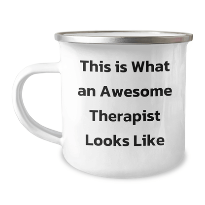 Funny Therapist Gifts, Camping Mug for Awesome Therapist, Gifts from Men to Therapist, This Is What An Awesome Therapist Looks Like, Perfect for Father's Day - Victory Thru Vision 
