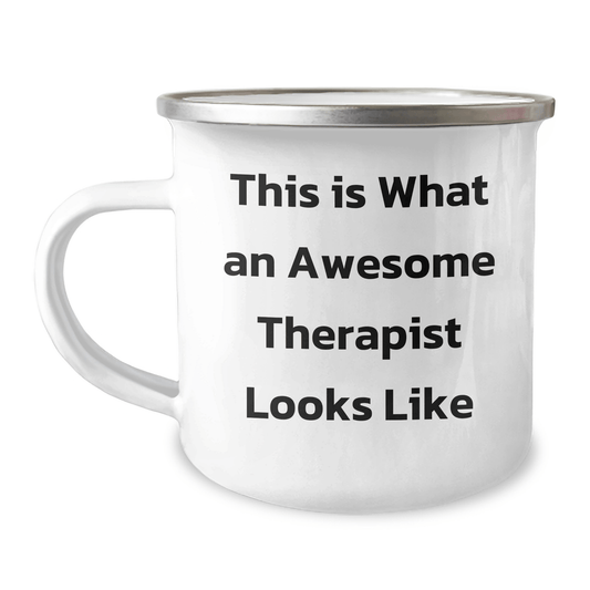 Funny Therapist Gifts, Camping Mug for Awesome Therapist, Gifts from Men to Therapist, This Is What An Awesome Therapist Looks Like, Perfect for Father's Day - Victory Thru Vision 
