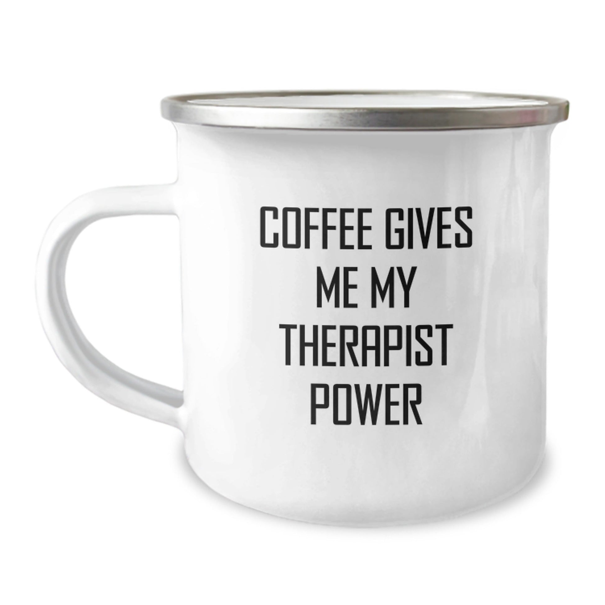 Funny Therapist Gifts from Friends - Coffee Gives Me My Therapist Power Camping Mug Gifts for Therapist's Birthday - Victory Thru Vision
