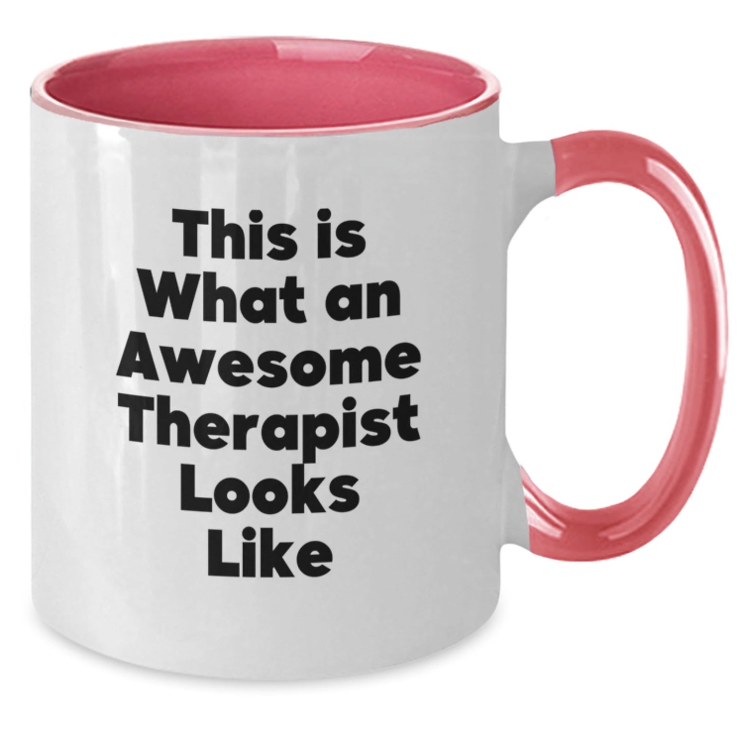 Funny Therapist Gifts from Men for Awesome Therapist - This Is What An Awesome Therapist Looks Like Two Tone Coffee Mug, Graduation Unique Gifts for Women - Victory Thru Vision