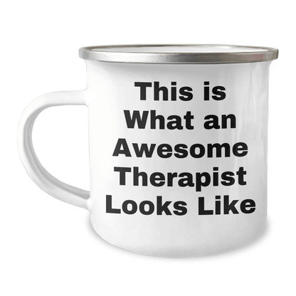 Funny Therapist Gifts from Men, This Is What An Awesome Therapist Looks Like, Camping Mug for Therapist on Father's Day, Gifts for Therapist - Victory Thru Vision 