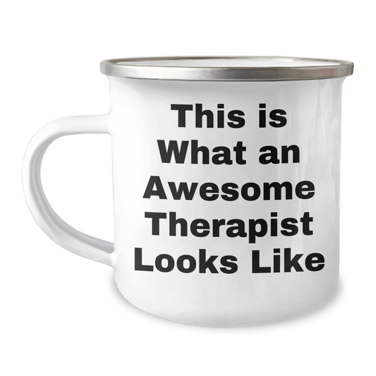 Funny Therapist Gifts from Men, This Is What An Awesome Therapist Looks Like, Camping Mug for Therapist on Father's Day, Gifts for Therapist - Victory Thru Vision 