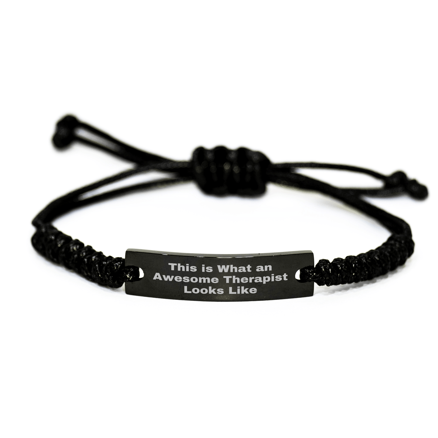Funny Therapist Gifts, Rope Braces for Men, This Is What An Awesome Therapist Looks Like, Adjustable Black Stainless Steel with Interlaced Rope, Gifts from Family for Father's Day - Victory Thru Vision 
