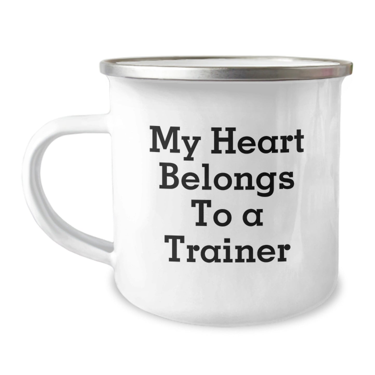Funny Trainer Camping Mug for Graduation Gifts from Friends, Unique Inspirational Quote, Stainless Steel with Enamel Finish, 12 oz Capacity, Ideal Gifts for Trainers, Women, and Men - Victory Thru Vision