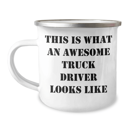 Funny Truck Driver Gifts for Him - This Is What An Awesome Truck Driver Looks Like Camping Mug for Father's Day - Victory Thru Vision 