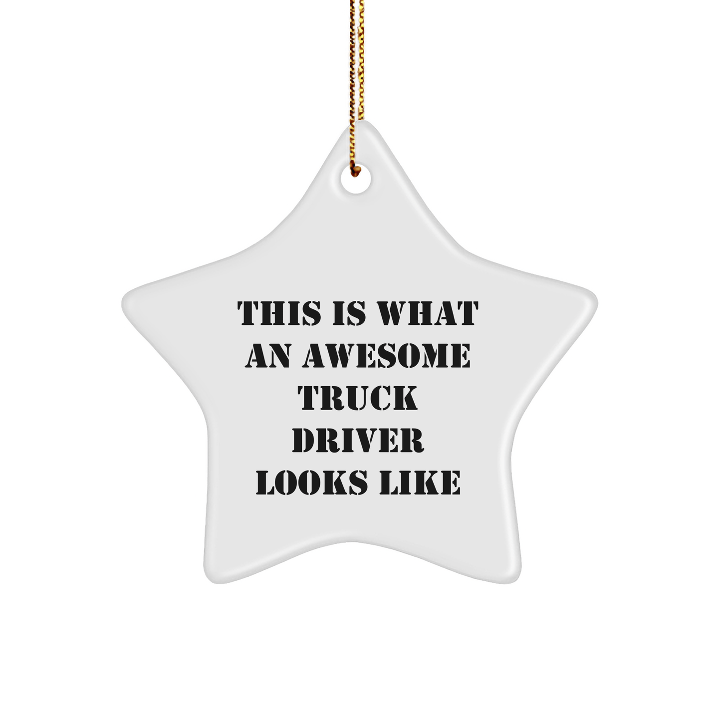 Funny Truck Driver Quote Gifts from Men to Truck Driver Star Ornament, Perfect Christmas Unique Gifts for Family, Coworkers, or Friends - Victory Thru Vision 