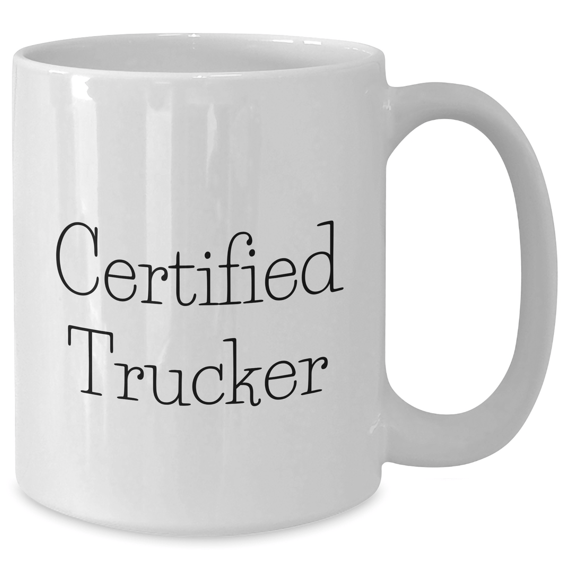Funny Trucker Gifts from Men to Trucker on Father's Day - White Ceramic Coffee Mug - Victory Thru Vision 