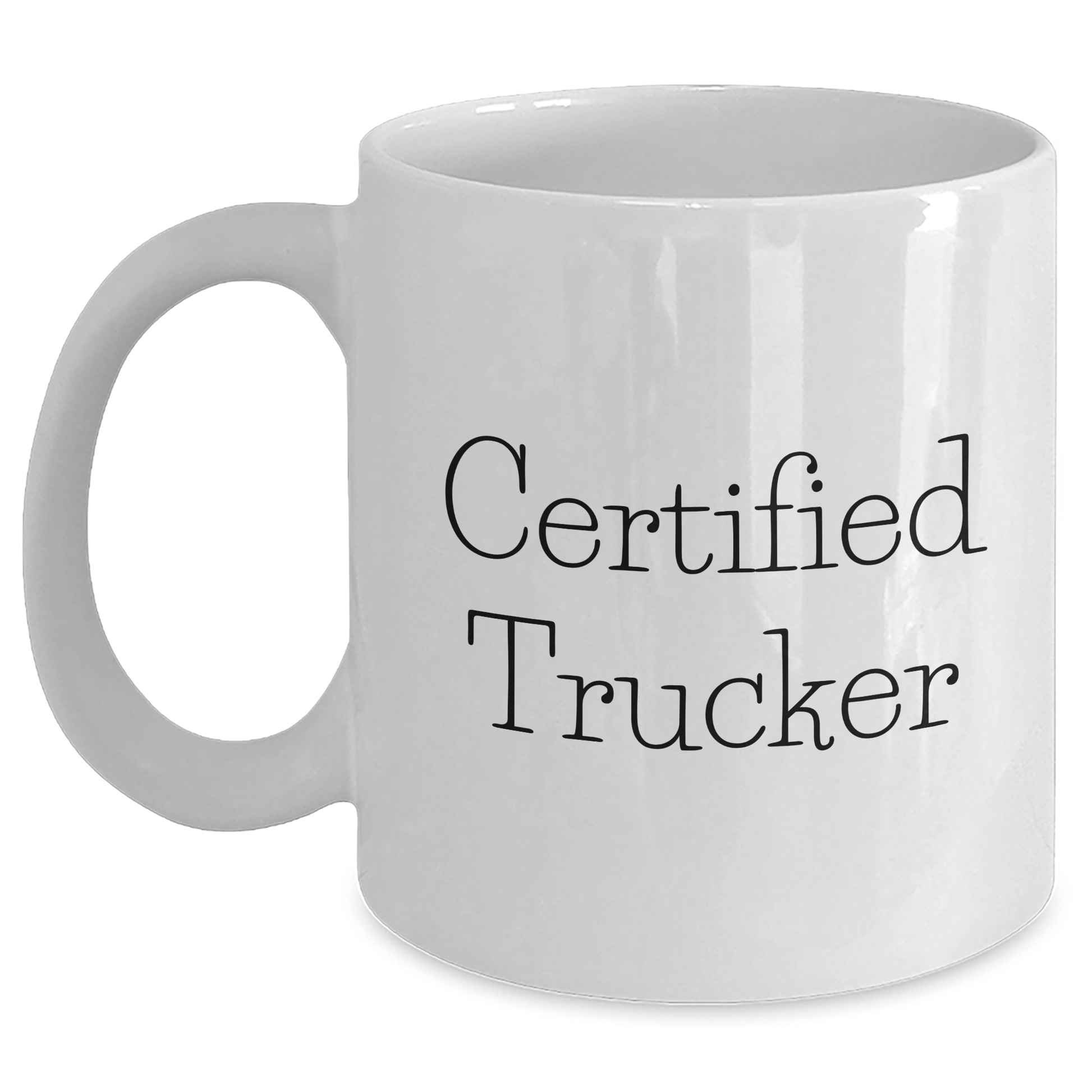 Funny Trucker Gifts from Men to Trucker on Father's Day - White Ceramic Coffee Mug - Victory Thru Vision 