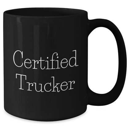 Funny Trucker Quotes Gifts for Men from Family - Black 11oz or 15oz Coffee Mug for Father's Day - Victory Thru Vision 