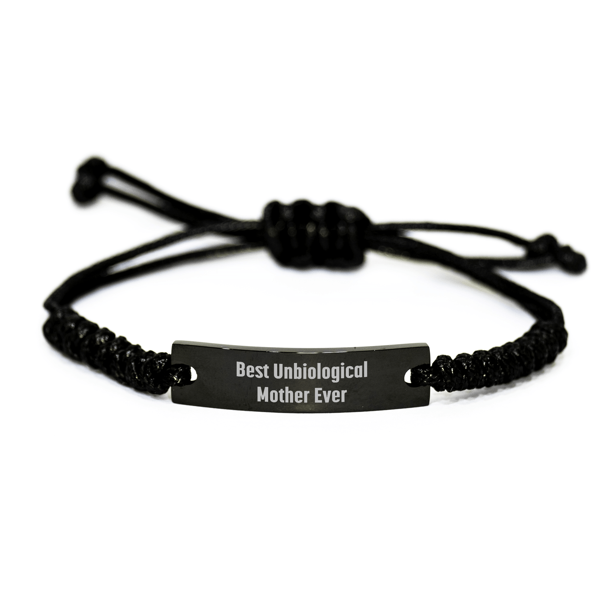 Funny Unbiological Mother Gifts - Best Unbiological Mother Ever Rope Bracelet, Adjustable from 3.34 to 9.84 inches, Perfect for Mother's Day Unique Gifts from Family or Friends - Victory Thru Vision