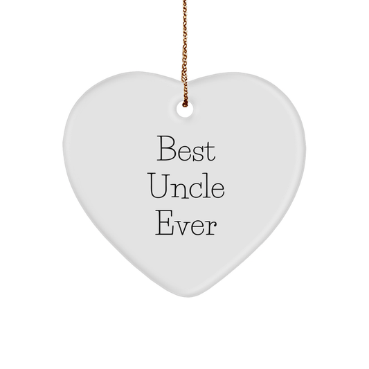 Funny Uncle Gifts from Men for Best Uncle Ever Heart Ornament, Perfect for Christmas - Victory Thru Vision