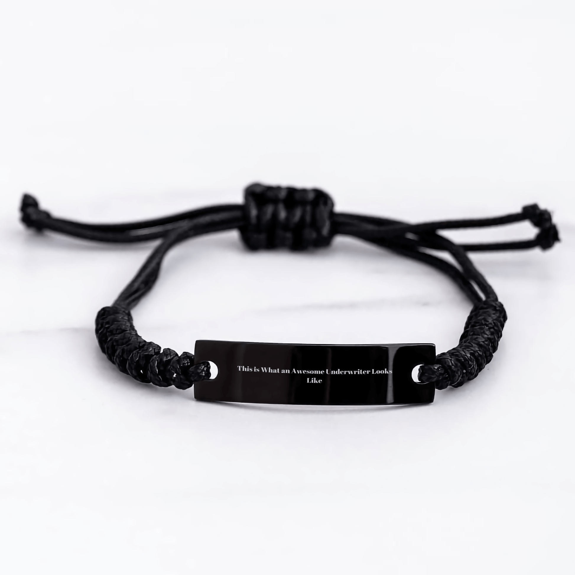 Funny Underwriter Rope Bracelet Gifts from Friends, Coworkers, or Family for Underwriter on Father's Day, Engraved with 'This Is What An Awesome Underwriter Looks Like' - Victory Thru Vision 