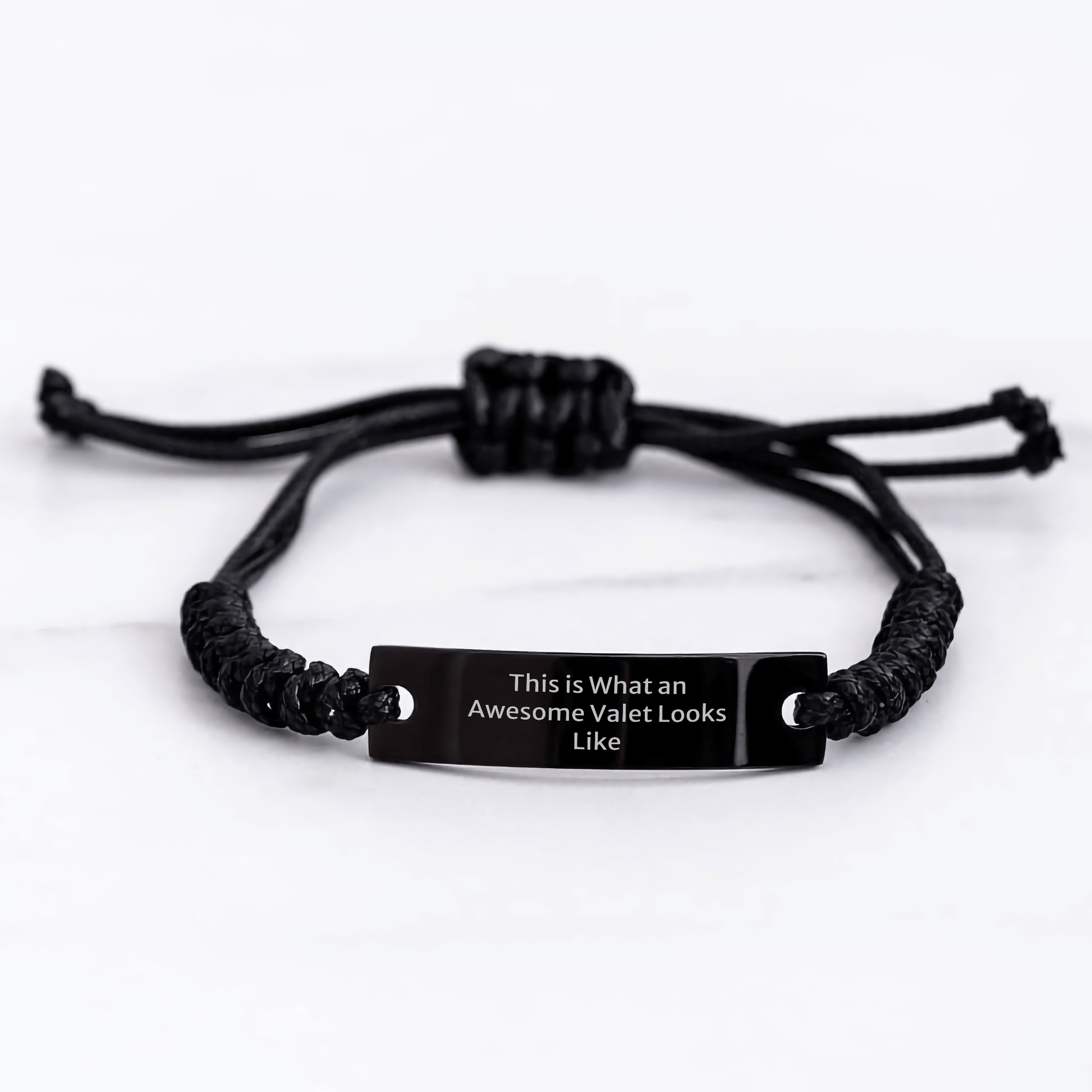 Funny Valet Gifts for Him from Friends - This Is What An Awesome Valet Looks Like Adjustable Rope Bracelet for Men on Father's Day - Victory Thru Vision 