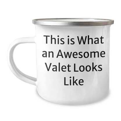Funny Valet Gifts from Friends for Him - This Is What An Awesome Valet Looks Like, 12 oz Camping Mug, Father's Day Unique Gifts - Victory Thru Vision 