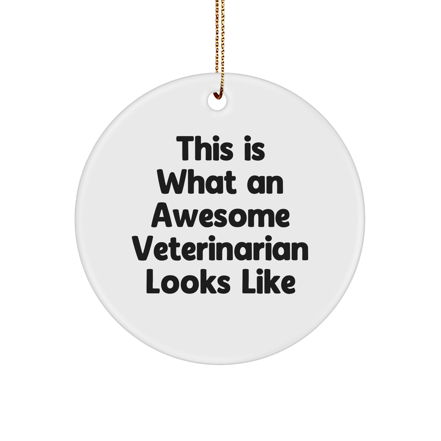 Funny Veterinarian Gifts from Family, Awesome Veterinarian Circle Ornament This Is What An Awesome Veterinarian Looks Like, Christmas Unique - Victory Thru Vision 