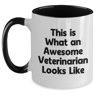 Funny Veterinarian Gifts from Men to Awesome Veterinarians This Is What An Awesome Veterinarian Looks Like Two Tone Coffee Mugs for Father's Day - Victory Thru Vision 