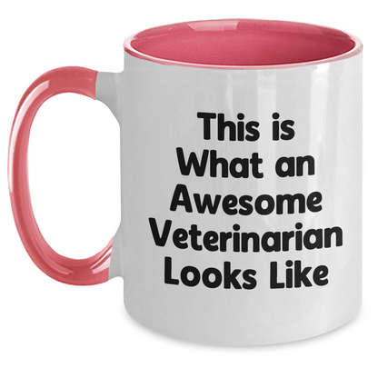 Funny Veterinarian Gifts from Men to Awesome Veterinarians This Is What An Awesome Veterinarian Looks Like Two Tone Coffee Mugs for Father's Day - Victory Thru Vision 