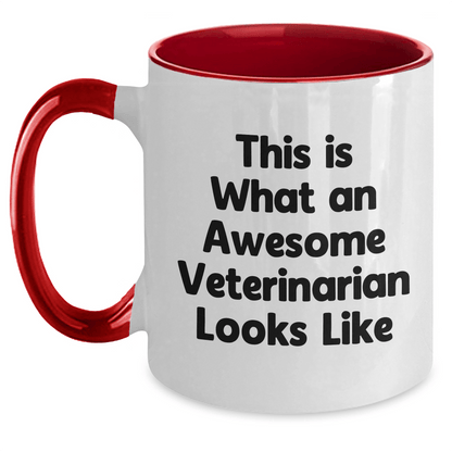 Funny Veterinarian Gifts from Men to Awesome Veterinarians This Is What An Awesome Veterinarian Looks Like Two Tone Coffee Mugs for Father's Day - Victory Thru Vision 