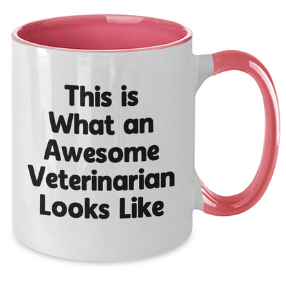 Funny Veterinarian Gifts from Men to Awesome Veterinarians This Is What An Awesome Veterinarian Looks Like Two Tone Coffee Mugs for Father's Day - Victory Thru Vision 