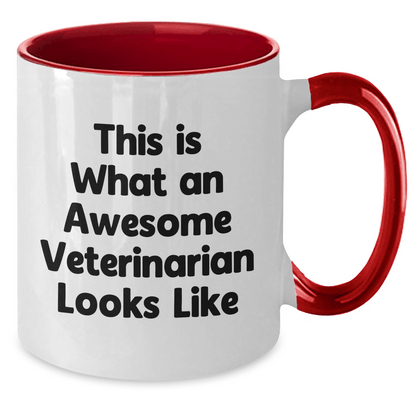 Funny Veterinarian Gifts from Men to Awesome Veterinarians This Is What An Awesome Veterinarian Looks Like Two Tone Coffee Mugs for Father's Day - Victory Thru Vision 