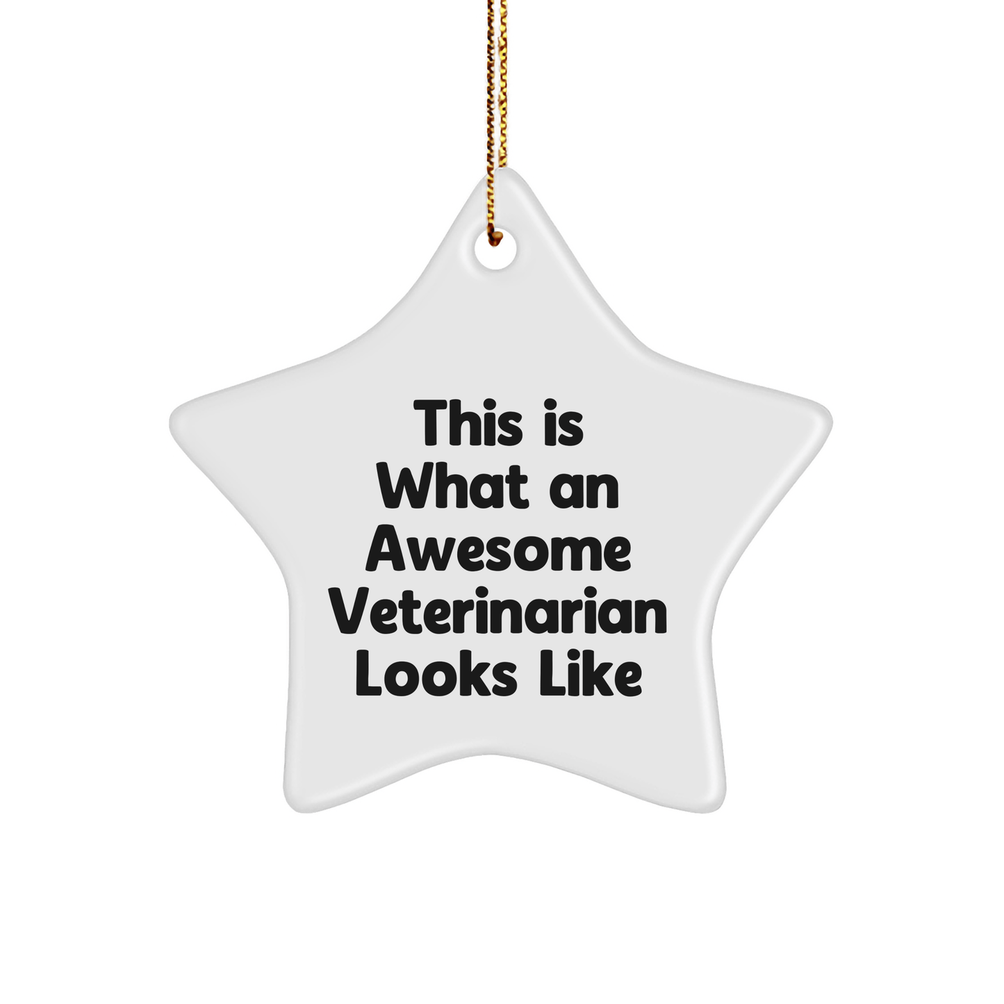 Funny Veterinarian Gifts - 'This Is What An Awesome Veterinarian Looks Like' Star Ornament for Men, Women, Family, and Friends - Christmas Unique Gifts from Men, Women, Coworkers, or Family - Victory Thru Vision 