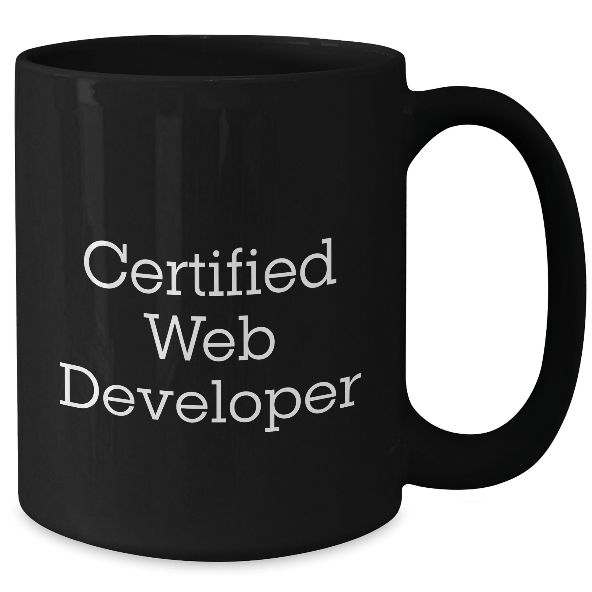 Funny Web Developer Gifts, Black Coffee Mug for Dad, 'Certified Web Developer' Quote, Father's Day Unique Gifts from Family - Victory Thru Vision 