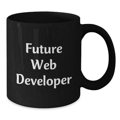 Funny Web Developer Gifts from Friends for Future Web Developers, Inspirational Black Coffee Mug for Graduation - Victory Thru Vision