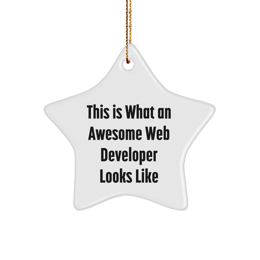 Funny Web Developer Gifts from Men to Friends - This Is What An Awesome Web Developer Looks Like Star Ornament for Christmas - Victory Thru Vision