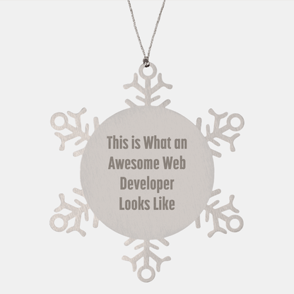 Funny Web Developer Snowflake Ornament Gifts from Friends to Web Developers, Christmas Unique Presents for Men, Inspirational Motivational Quote - Victory Thru Vision