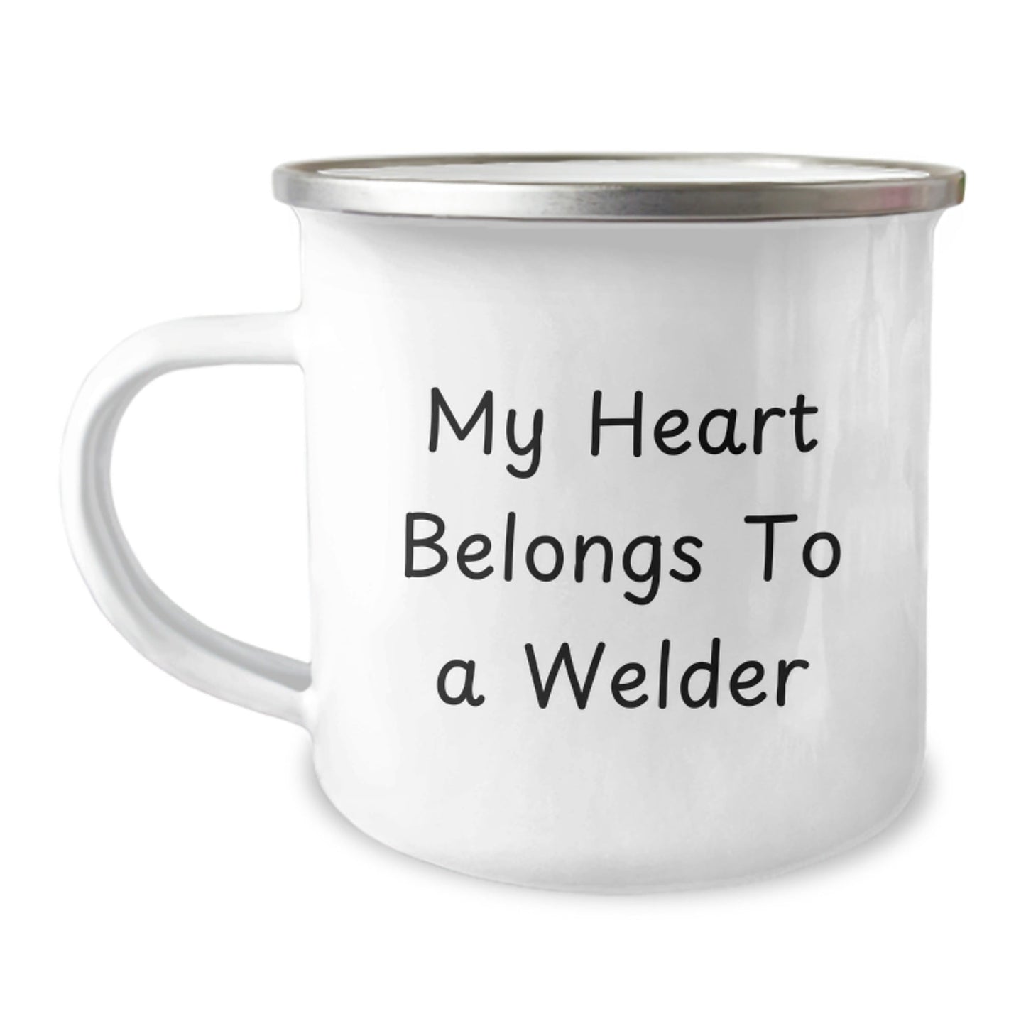 Funny Welder Gifts - My Heart Belongs To A Welder, Camping Mug for Welder, Graduation Unique Gifts from Friends, Gifts for Welder Men - Victory Thru Vision