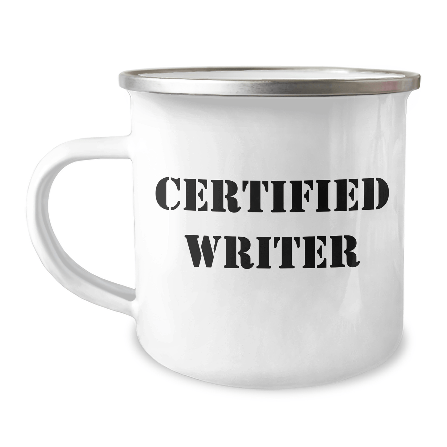Funny Writer Gifts from Friends, Gifts for Men on Father's Day, Camping Mug for Dad, 'Life is a Story, Tell a Good One' Quote, 12 oz Stainless Steel with Enamel Finish - Victory Thru Vision 