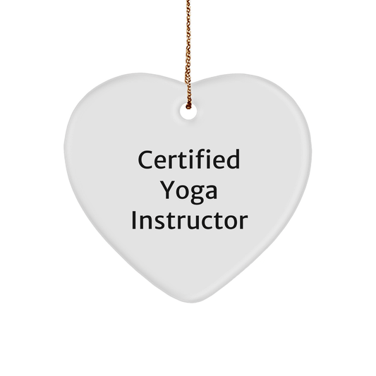 Funny Yoga Instructor Gift from Friends for Christmas: Heart Ornament, 'You're a - maze - ing!' Quote - Victory Thru Vision