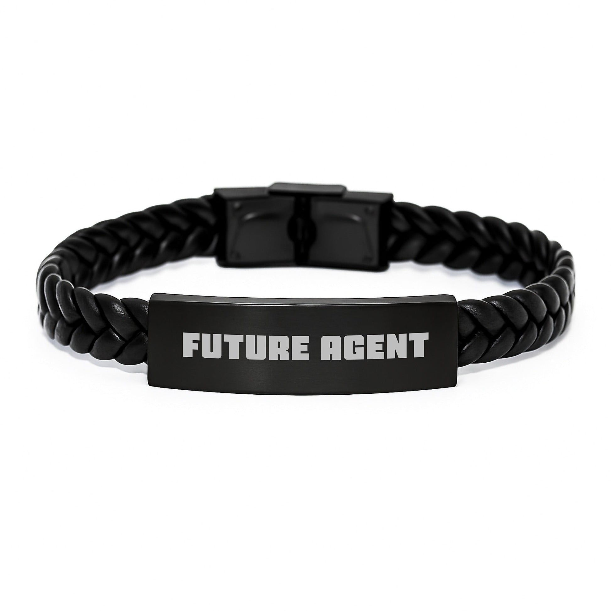 Future Agent Funny Quote Interlaced Leather Bracelet, Gifts from Friends for Future Agents, Unique Graduation Gifts - Victory Thru Vision
