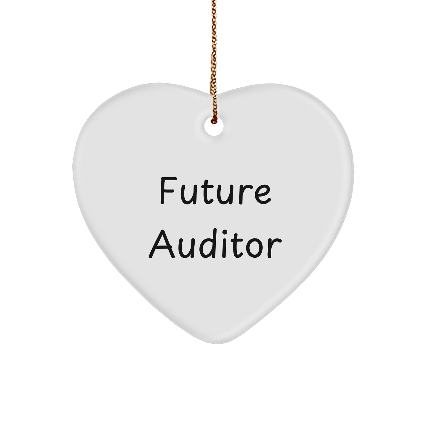 Future Auditor Gifts, Funny Heart Ornament, Auditor Quote, Christmas Unique Gifts from Friends, Gifts for Future Auditor Men - Victory Thru Vision