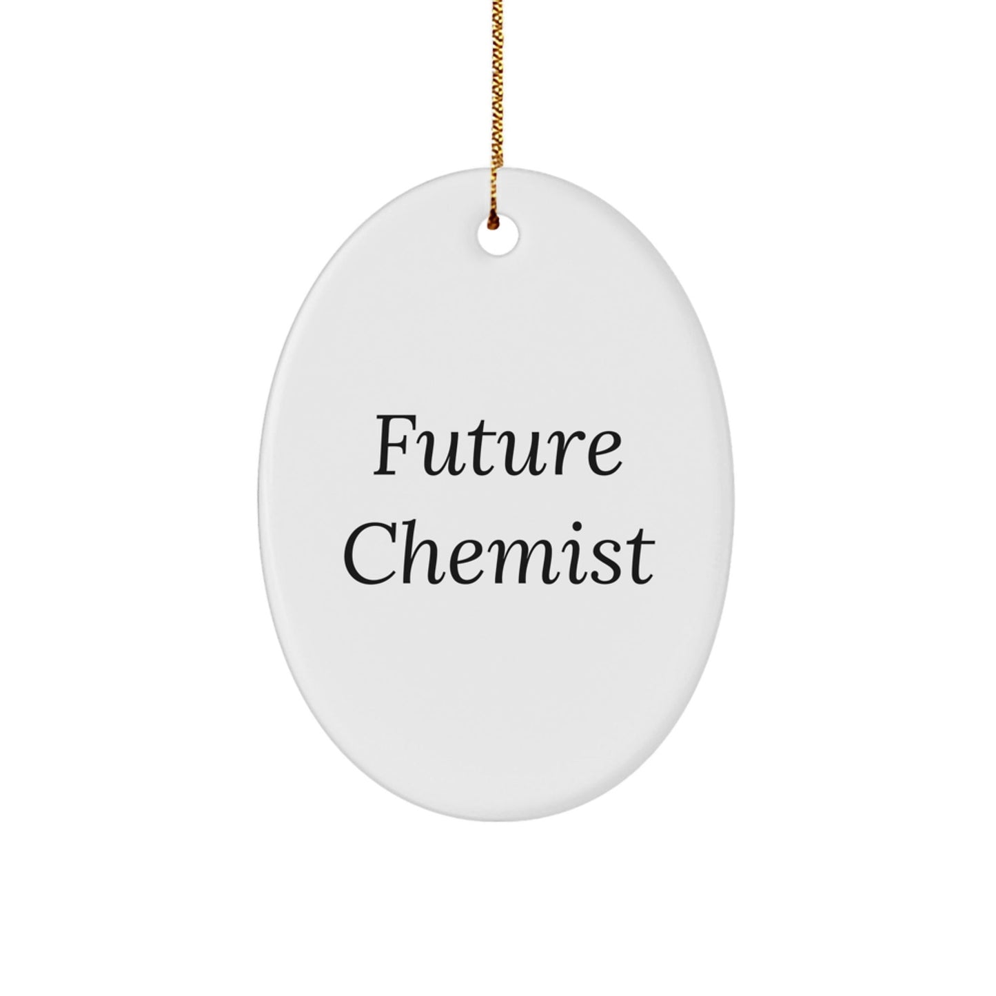 Future Chemist Christmas Unique Gifts from Friends - Funny Oval Ornament Quote, Gifts for Chemist, Men, Women, Family - Victory Thru Vision