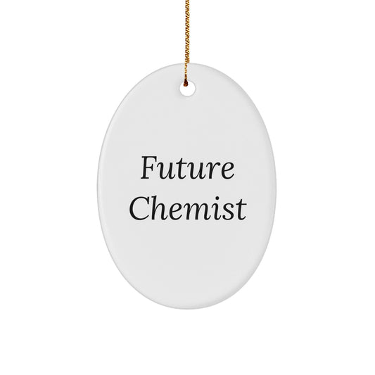 Future Chemist Christmas Unique Gifts from Friends - Funny Oval Ornament Quote, Gifts for Chemist, Men, Women, Family - Victory Thru Vision
