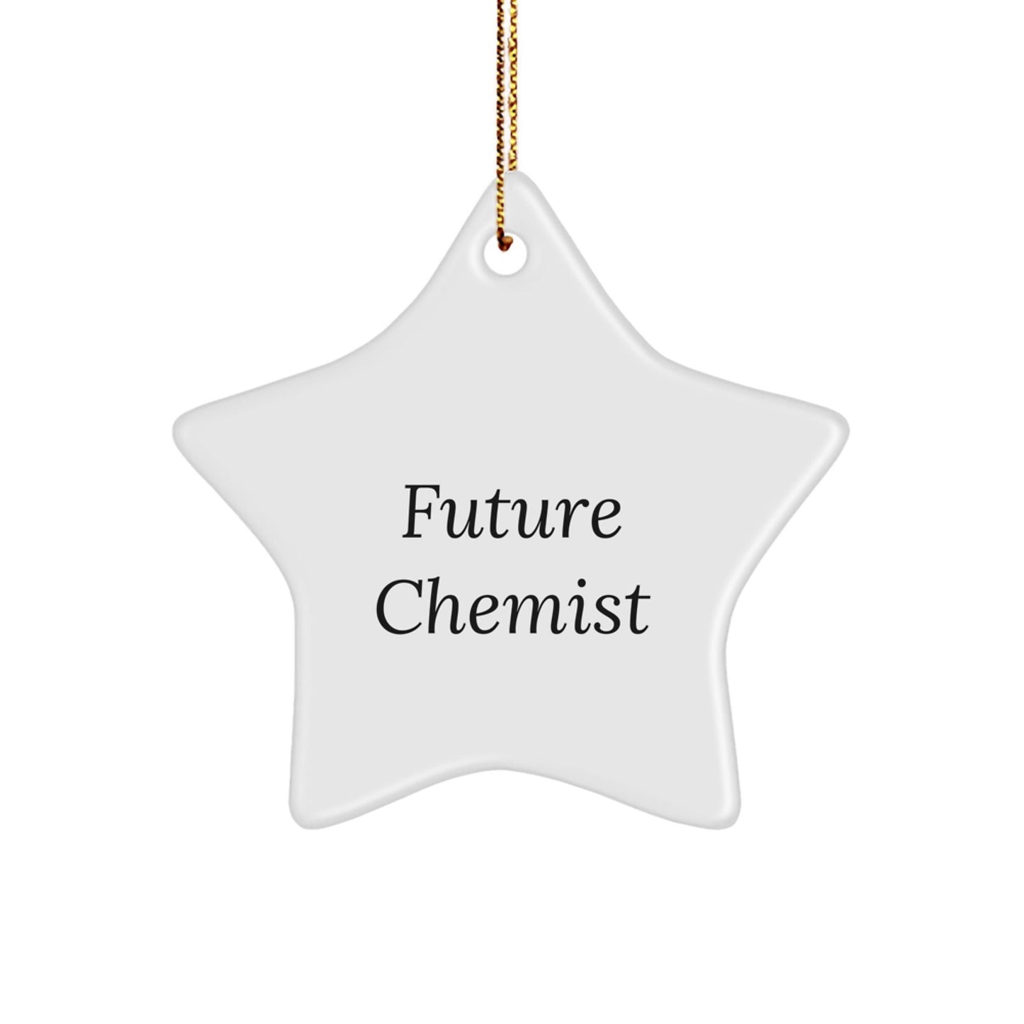 Future Chemist Star Ornament, Funny Quote Gifts from Family to Chemist, 3.25" Tall, Star Shaped, Durable MDF Material, Perfect for Christmas Unique Gifts for Chemist Friends and Coworkers - Victory Thru Vision
