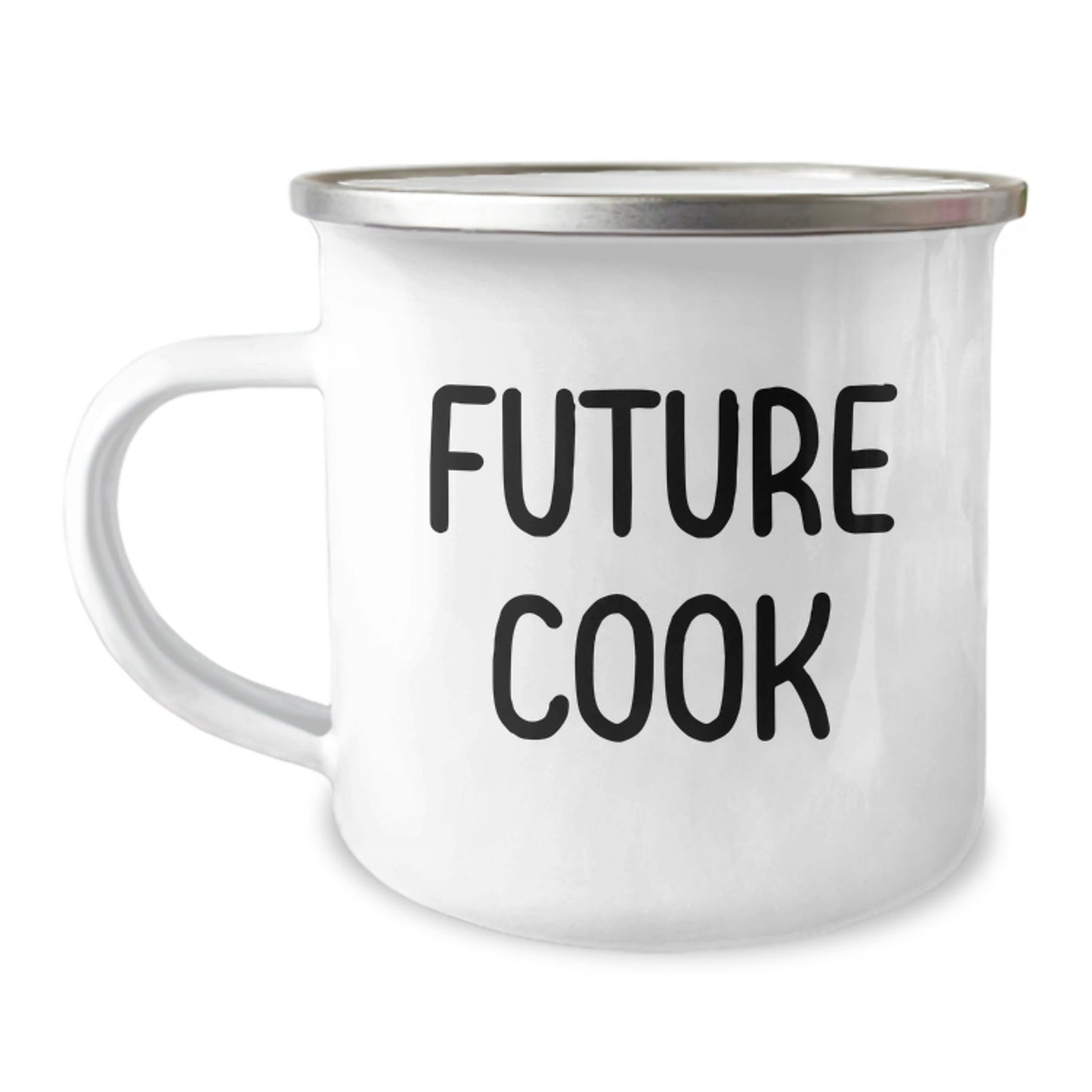 Future Cook's Inspirational Camping Mug Gifts for Men from Family - 'Believe in Yourself' Quote, 12 oz Stainless Steel with Enamel Finish - Victory Thru Vision