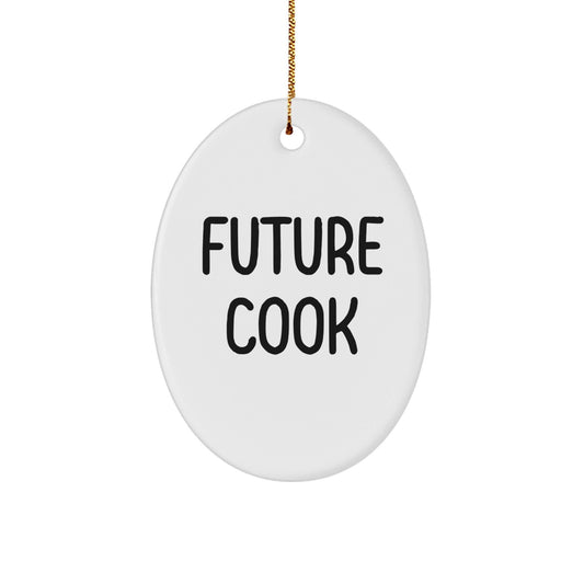 Future Cook's Joyful Kitchen Inspirations Oval Ornament, Gifts from Friends, for Future Cook, Christmas Unique Gifts - Victory Thru Vision